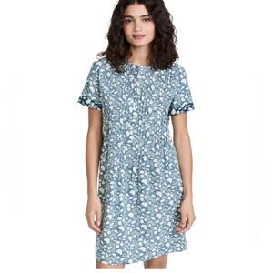 Faherty linen Blue Floral Gemina Dress Sz L